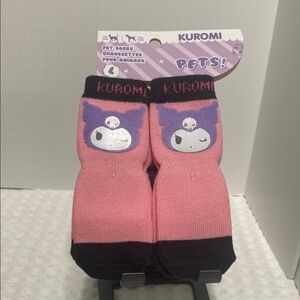 Sanrio Pink and Black Dog Socks with Cute Design
